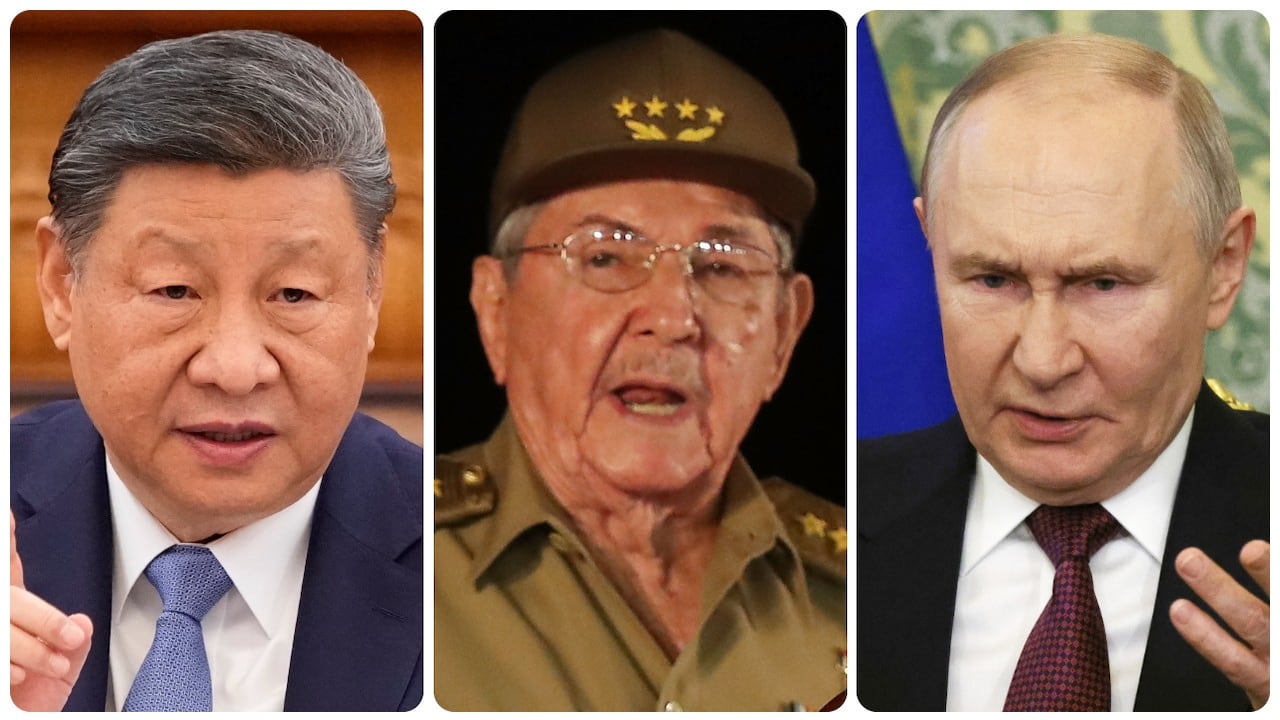 Xi Jinping, Raúl Castro y Vladimir Putin.