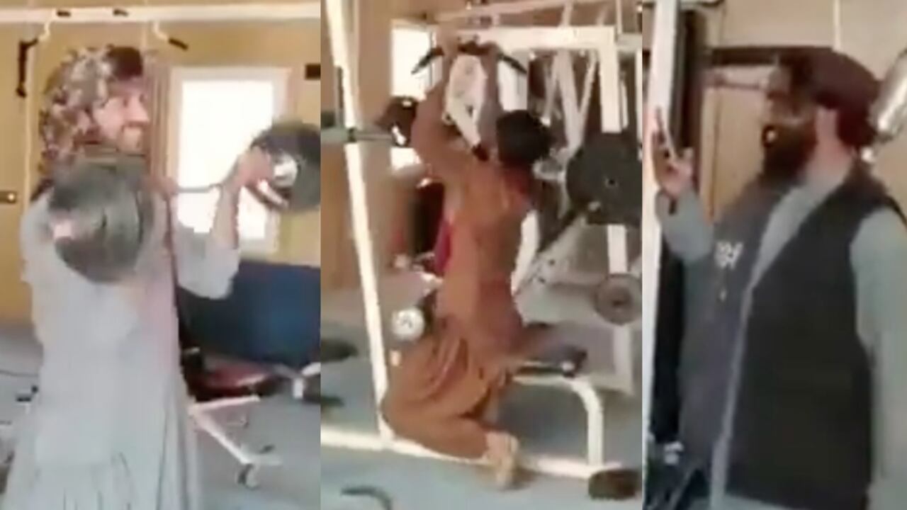 Talibanes en el gimnasio
