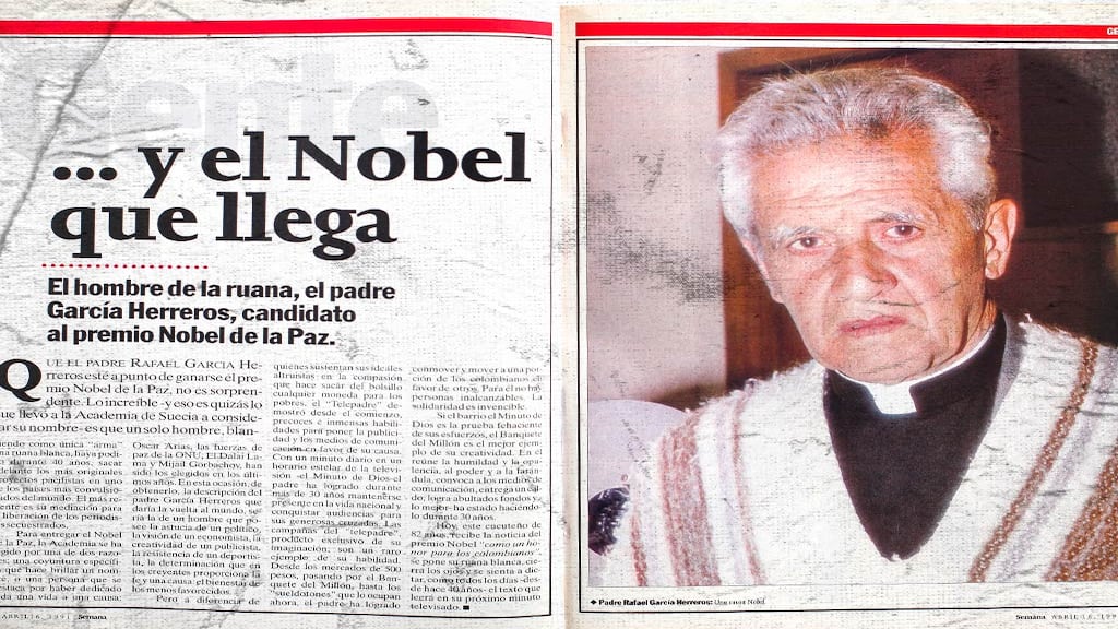 La medición del padre García Herreros en la mediación con Pablo Escobar generó una profunda división de opiniones en el país. Los partidarios del presentador del programa más antiguo de la televisión colombiana, impulsaron su candidatura al premio Nobel de paz.
