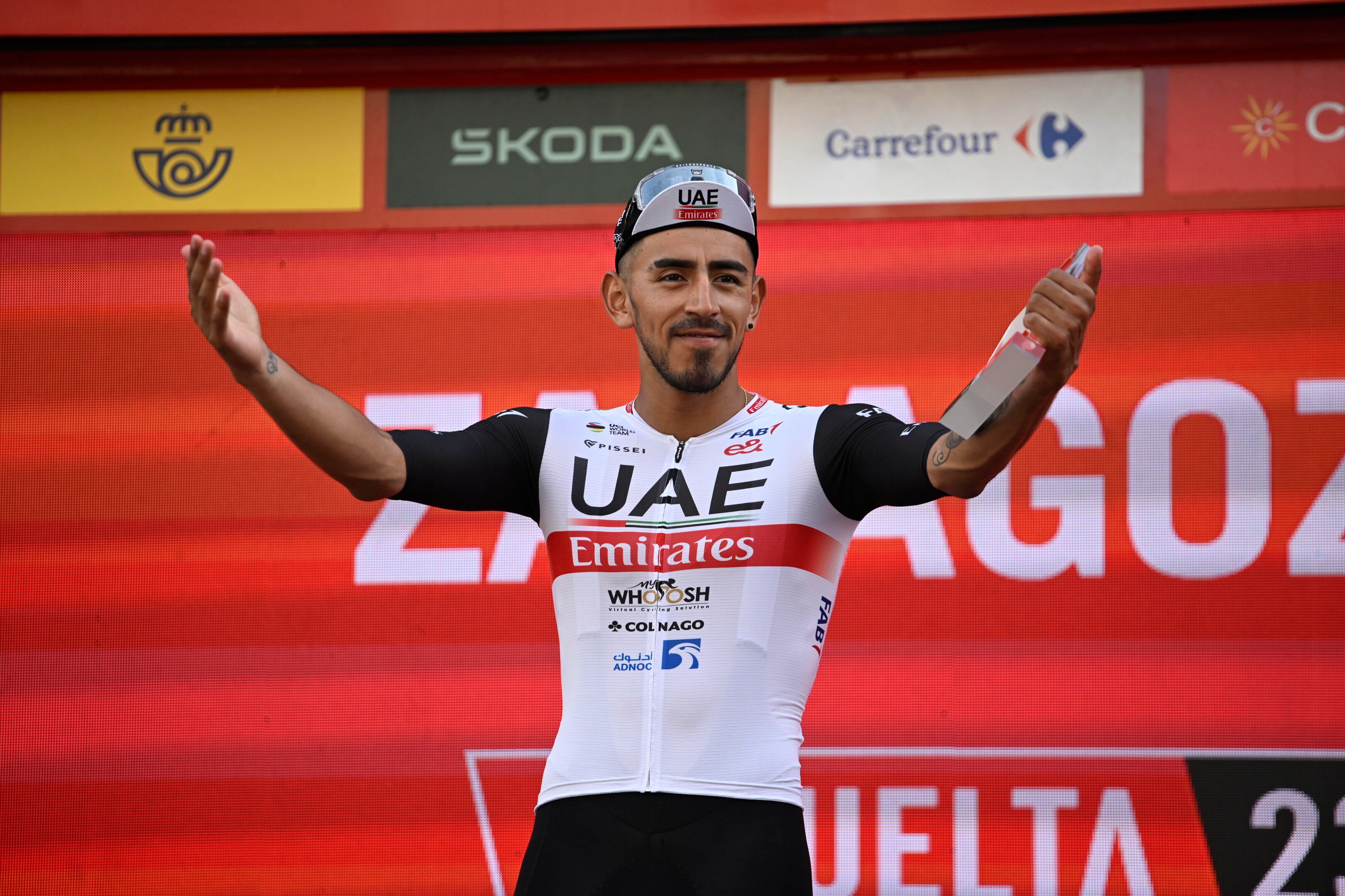 Juan Sebastián Molano ganó en el final de la etapa 12, que fue en Zaragoza.