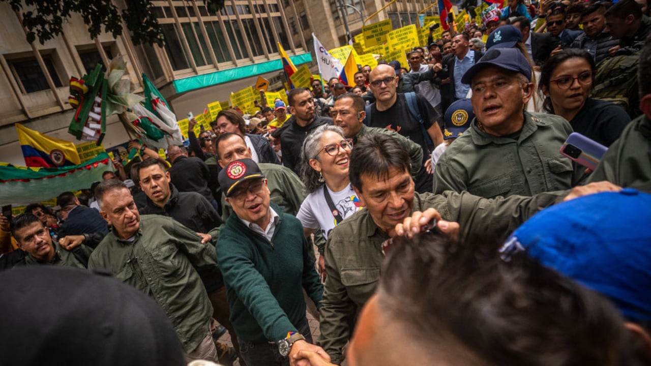 El presidente de Colombia, Gustavo Petro, durante su participación en la marcha del Día Internacional de los Trabajadores en 2024.