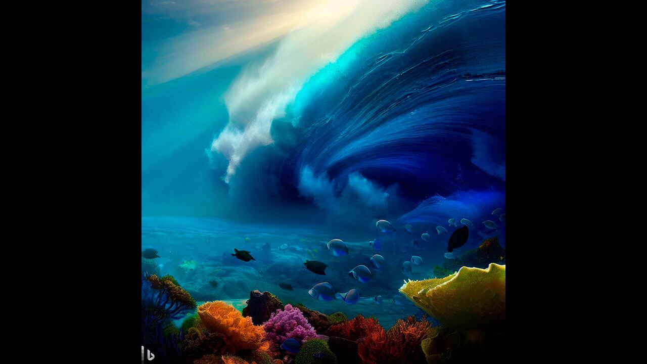 Una IA imagina a la Tierra sin vida humana como un mundo de océanos infinitos.