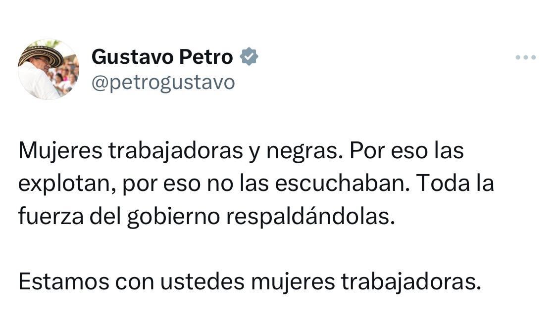 Trino presidente Petro sobre Van Camps