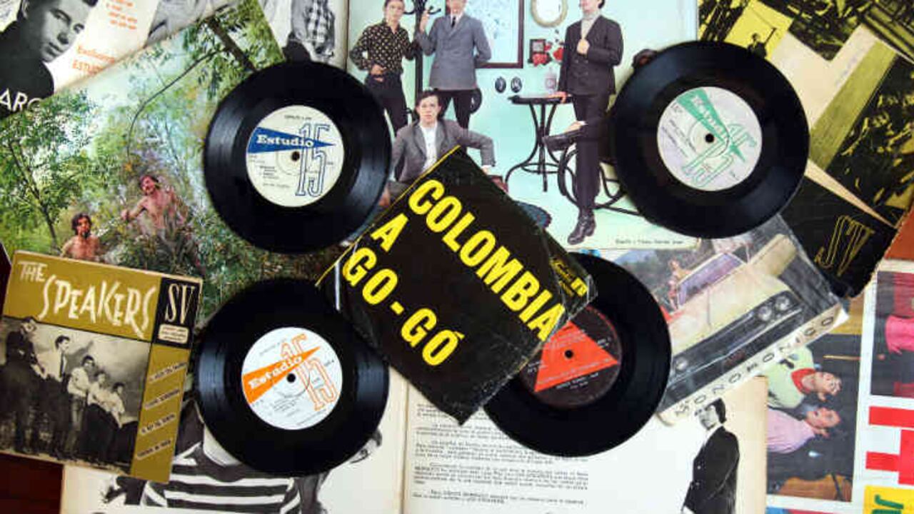 Discos colombianos de los años 60. Foto de archivo.