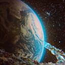 Ilustración de cómo luciría la Tierra con anillos de basura espacial