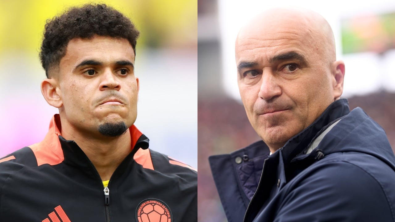 Luis Díaz, jugador de la Selección Colombia, y Roberto Martínez, técnico de Portugal.