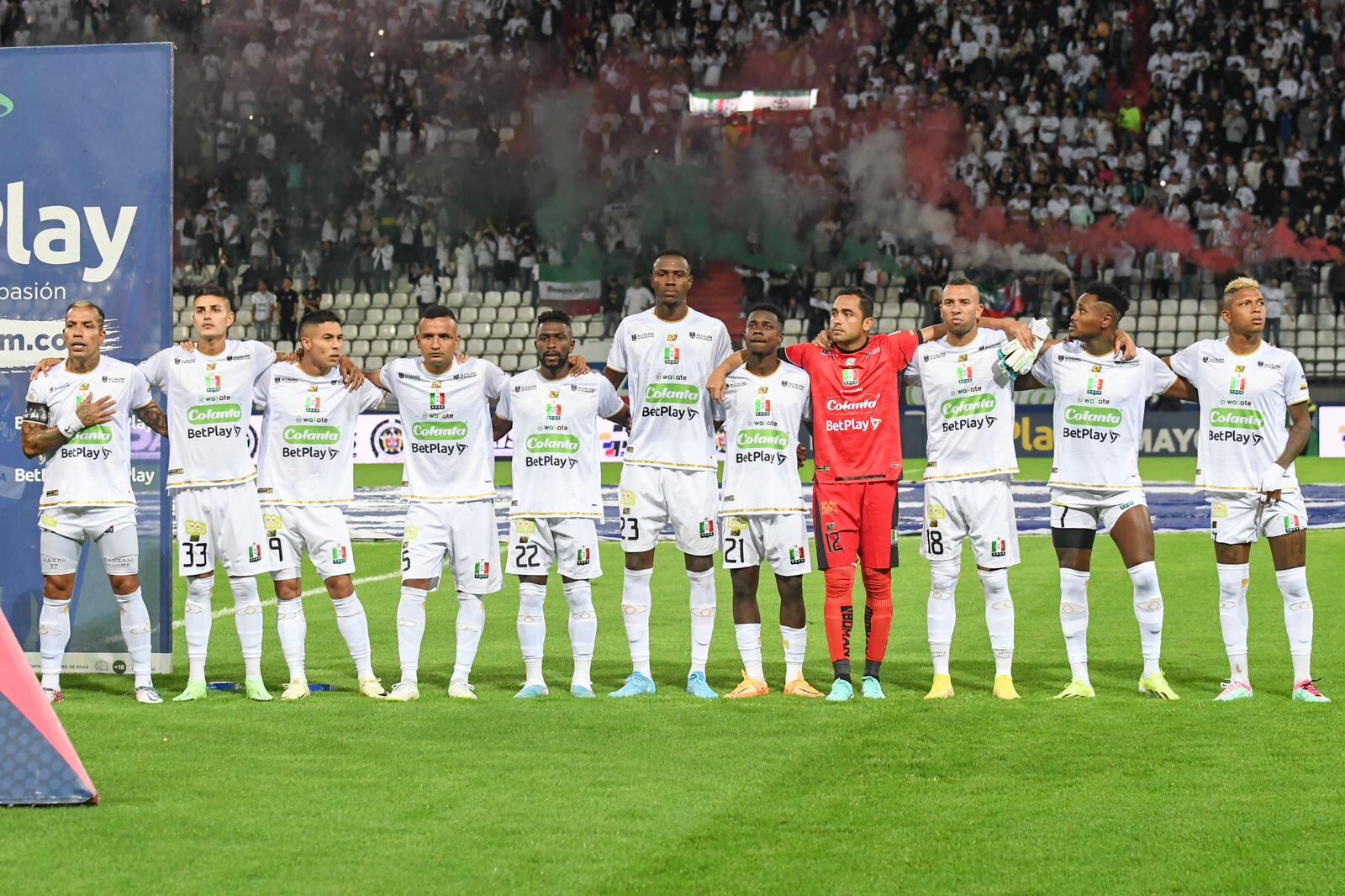 Imagen del partido entre Independiente Once Caldas y La Equidad por la fecha 1 del Grupo B de los cuadrangulares semifinales de la Liga colombiana 2024.