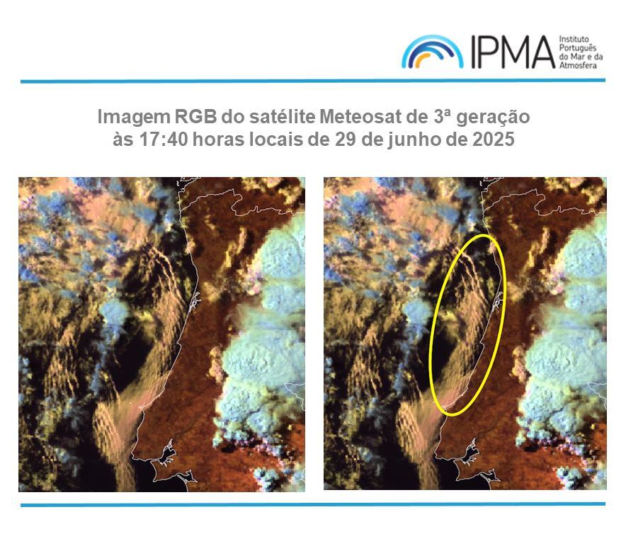 Imágenes satelitales de Meteosat de tercera generación permitieron observar la secuencia de estas nubes.