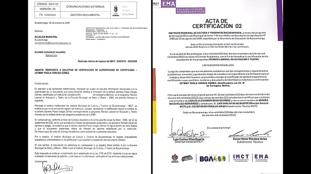 Imagen del supuesto certificado que muestra que la exreina de belleza no hizo realmente el curso.