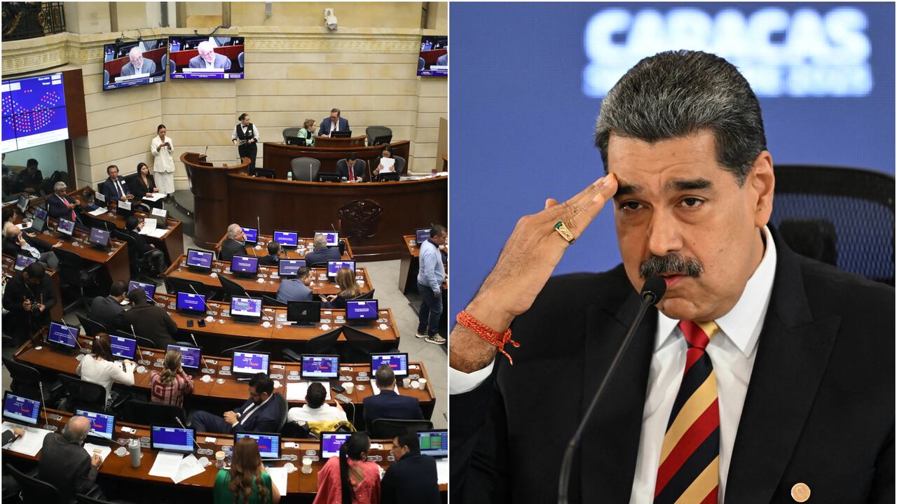 Senado de Colombia y Nicolás Maduro.