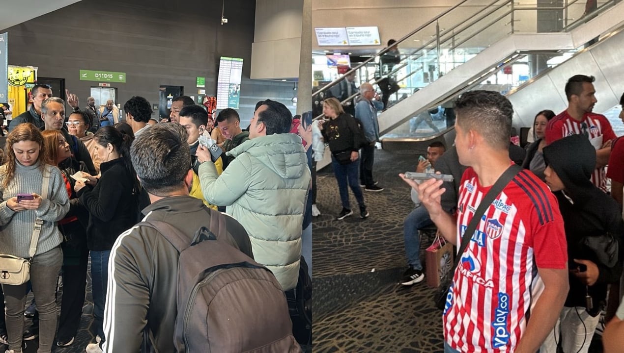 Suspensión de operaciones en aeropuerto de Barranquilla ya genera caos en el Dorado de Bogotá, viajeros muestran su inconformidad