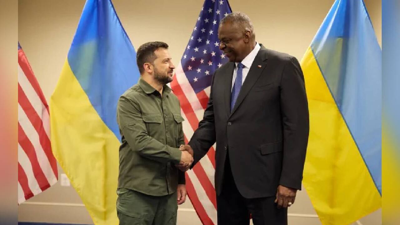 Presidente de Ucrania y el secretario de Defensa de los Estados Unidos de América, Lloyd Austin