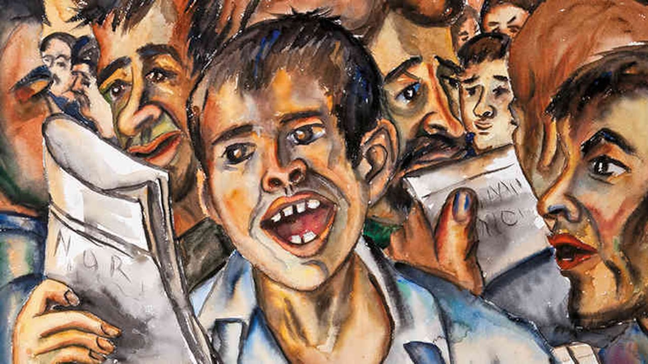 Voceadores (1940). Débora Arango. Cortesía Museo de Arte Moderno de Medellín.