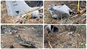 Así quedó el avión Hércules que se accidentó en Puerto Leguízamo este lunes, 23 de marzo.