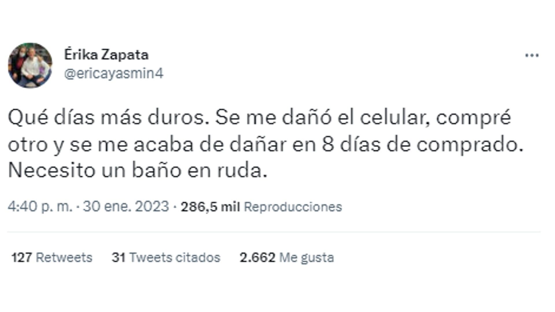 Publicación en Twitter.