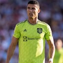 Cristiano Ronaldo en el partido contra el Brentford FC