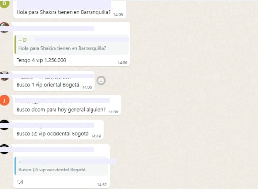 Reventa de boletas para Shakira