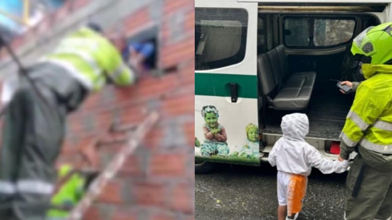 Niño de cinco años rescatado en Medellín.