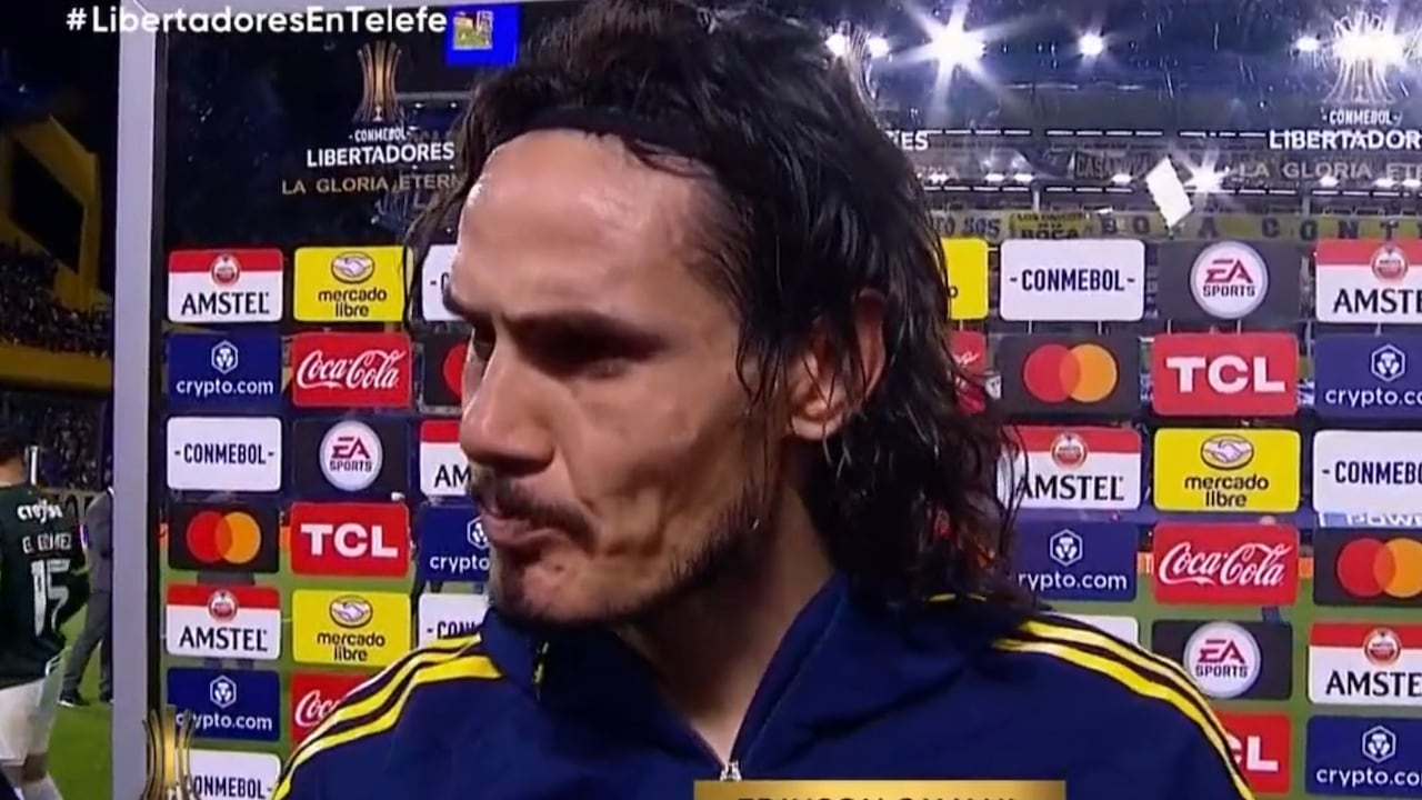 Edinson Cavani tuvo un cruce con un periodista tras el empte de Boca con Palmeiras.