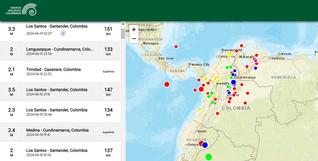 El SGC registra en tiempo real la actividad sísmica en Colombia.