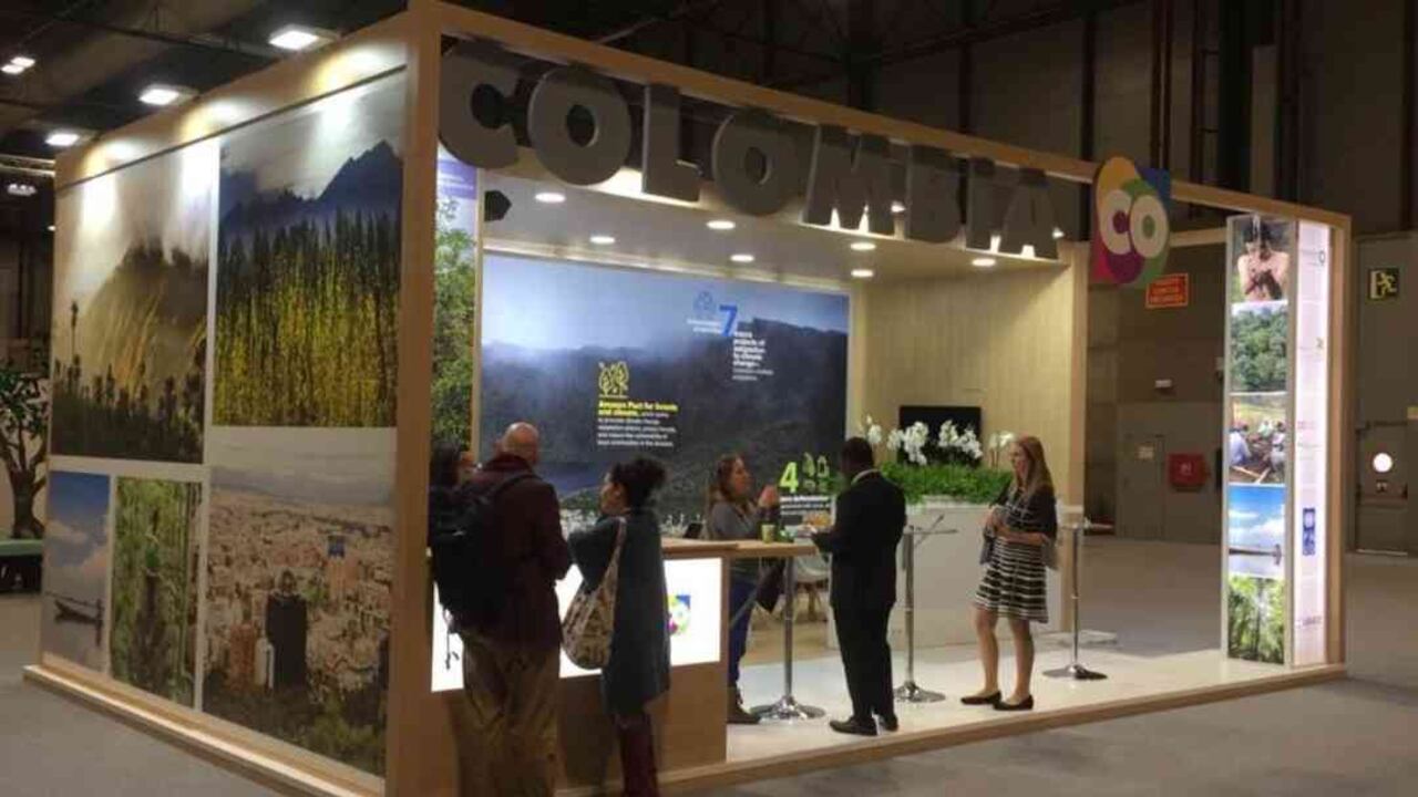 Este es uno de los estands que conforman el pabellón de Colombia en la COP25. Foto: Ministerio de Ambiente.