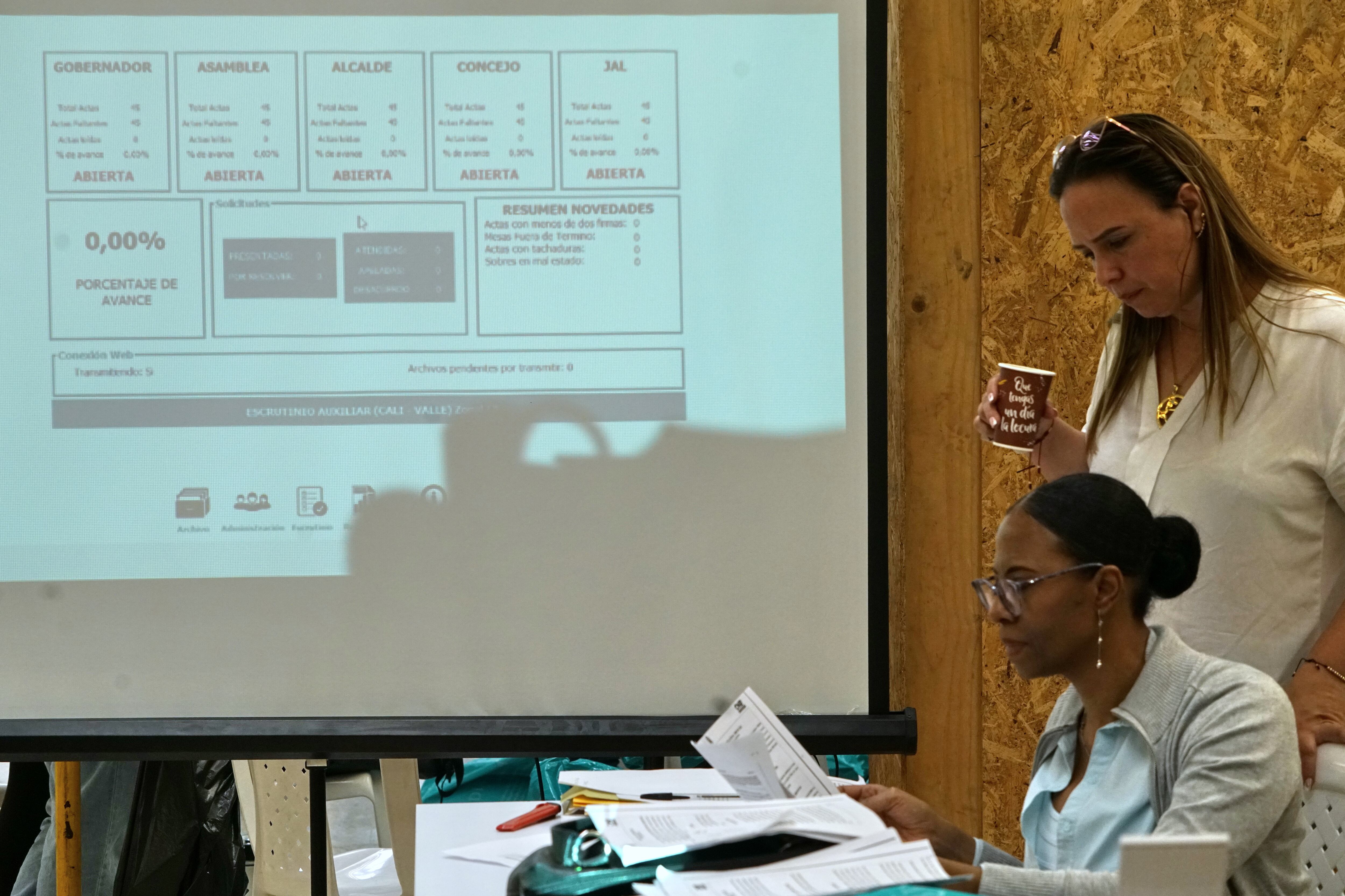 La Registraduría realiza el preconteo de las elecciones regionales 2023, de Cali y Valle del Cauca.