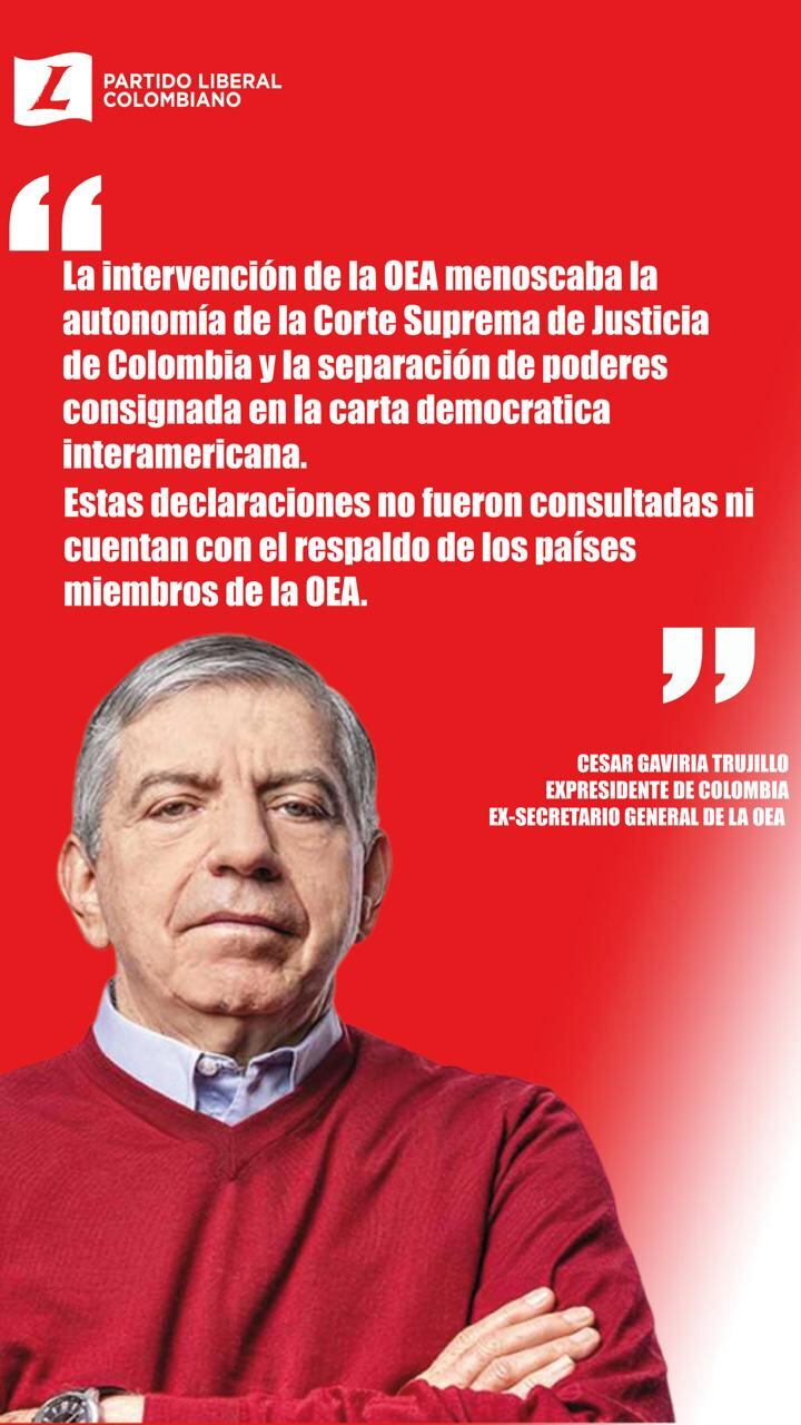 Declaración de César Gaviria.