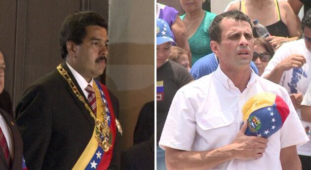 Nicolás Maduro y Henrique Capriles en 2013.