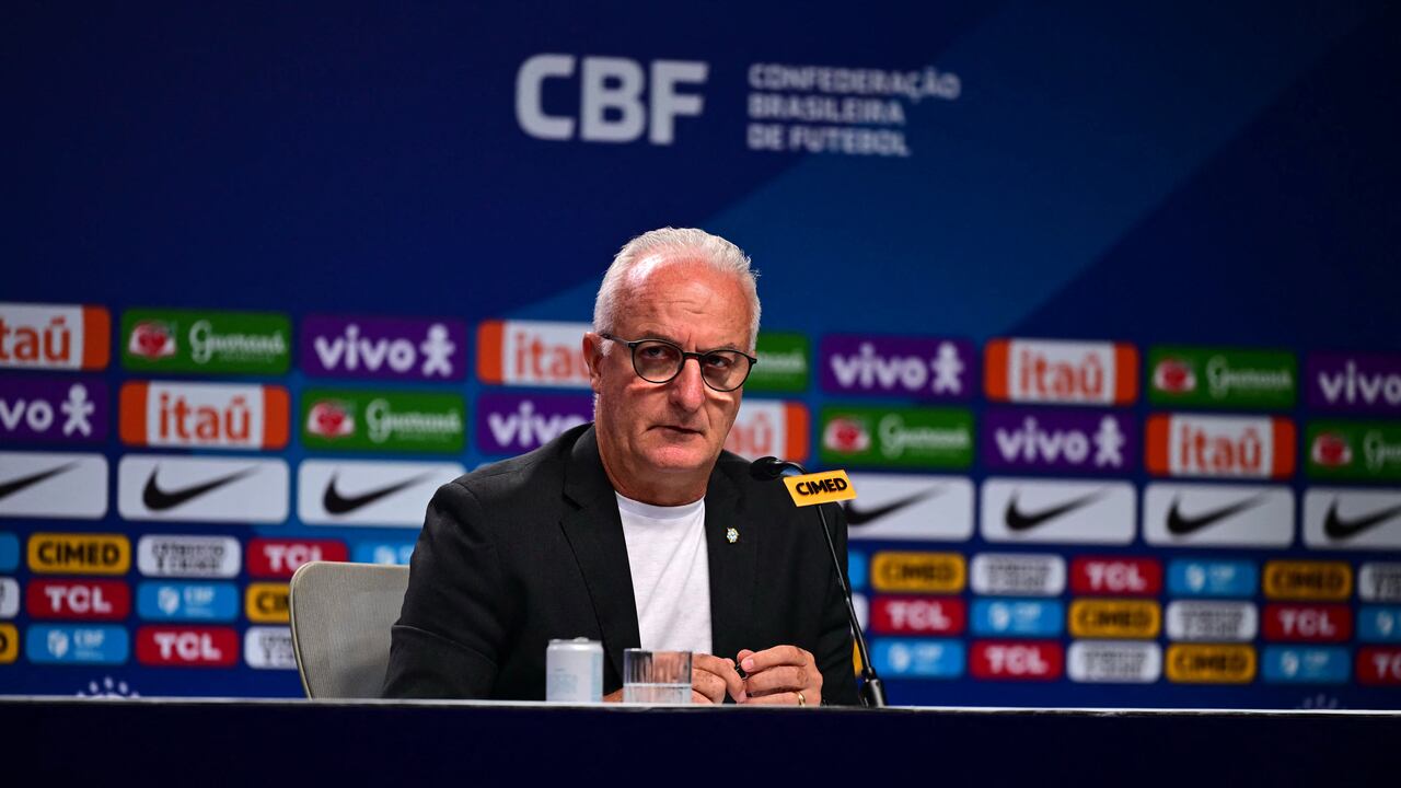 Brazil's national football team head coach Dorival Junior looks on during a press conference in Rio de Janeiro, Brazil, on March 5, 2025. Brazil's national football team head coach, Dorival Junior, named the squad that will participate in the upcoming World Cup qualifying matches against Colombia and Argentina. (Photo by Pablo PORCIUNCULA / AFP)
