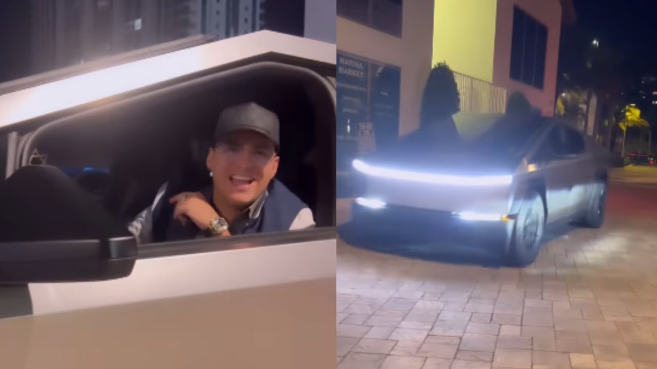 Yeison Jiménez presumió su Tesla Cybertruck.