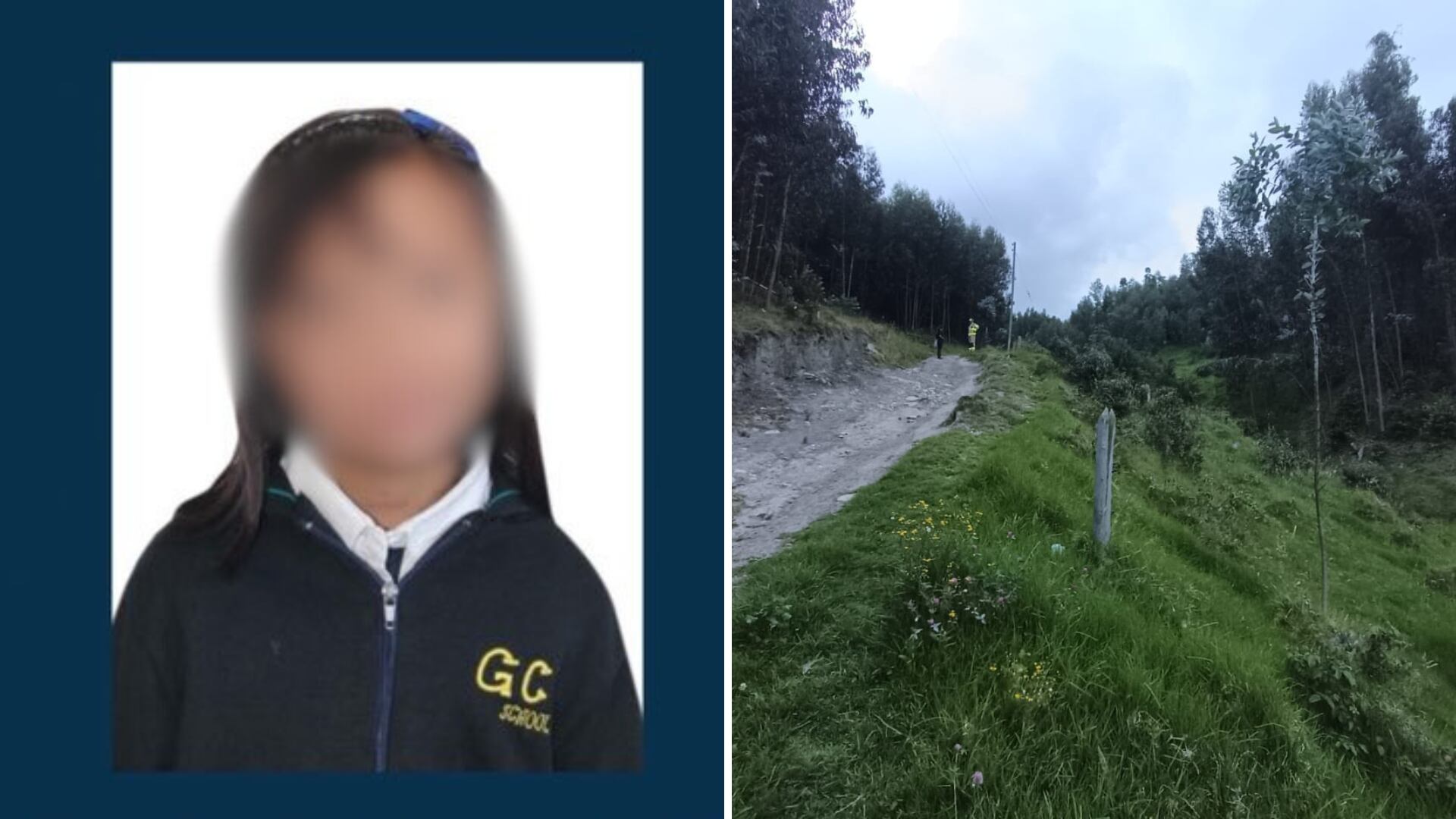 Valeria Afanador fue buscada en la zona durante 18 días. La foto a la derecha corresponde a la búsqueda del pasado 22 de agosto.