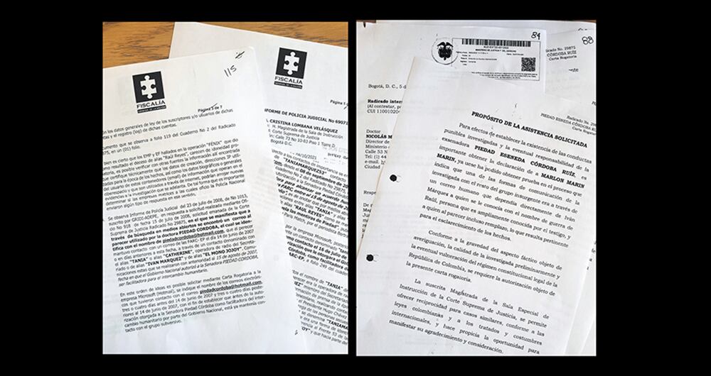 Apartes de los informes que estaban refundidos y que la Fiscalía le entregó a la Corte Suprema. El alto tribunal les pidió a las autoridades judiciales de Estados Unidos la posibilidad de entrevistar a Marlon Marín, sobrino de Iván Márquez.