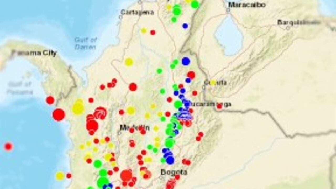 Temblores en Colombia