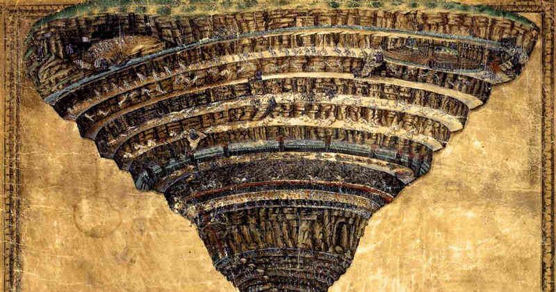 El mapa del Inferno de Dante que dibujó Sandro Botticelli.