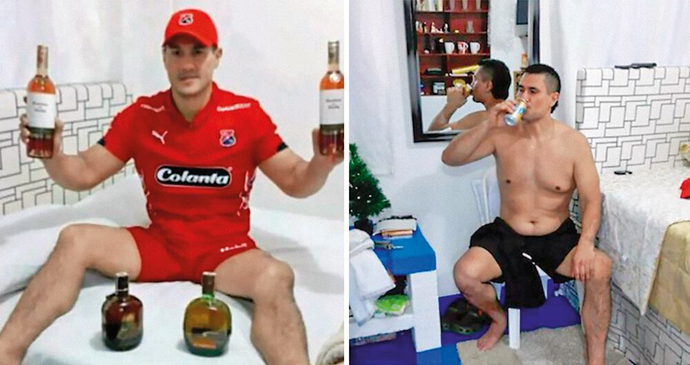 EXCESOS Y LUJOS EN LA PRISIÓN Fotos de Juan Guillermo Monsalve consumiendo licor en la casa fiscal de La Picota.