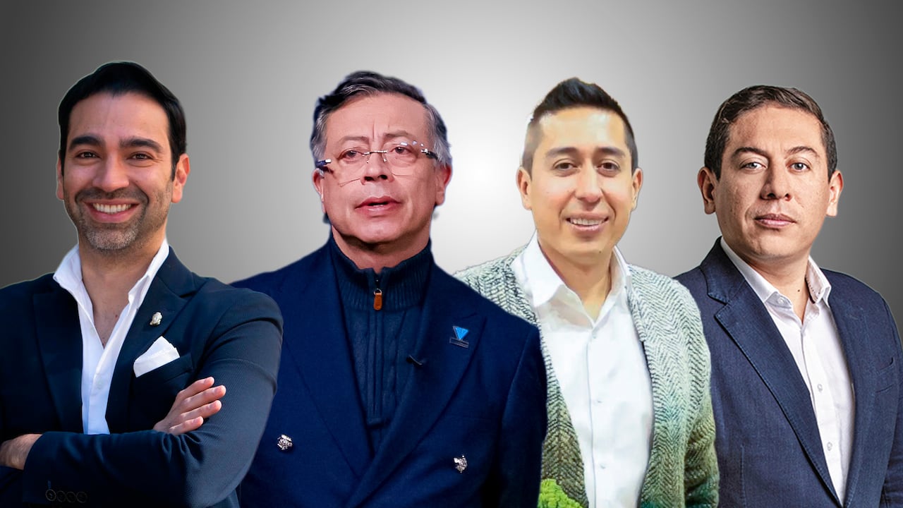 Mauricio Toro, Gustavo Petro, John Amaya (senador de la Alianza Verde) y Carlos Amaya (gobernador de Boyacá).