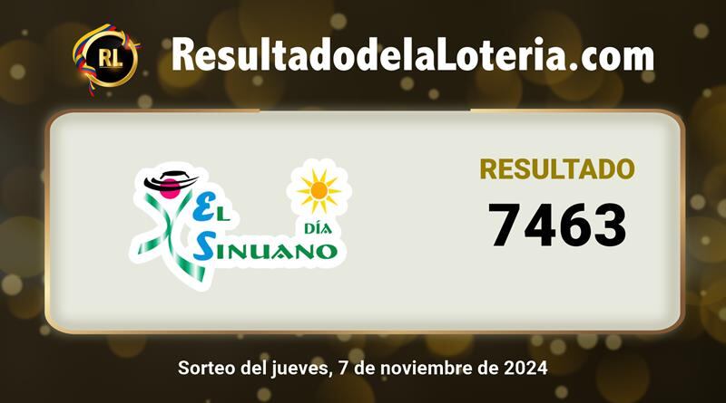 Resultados Lotería Sinuano Día sorteo 7 de noviembre.