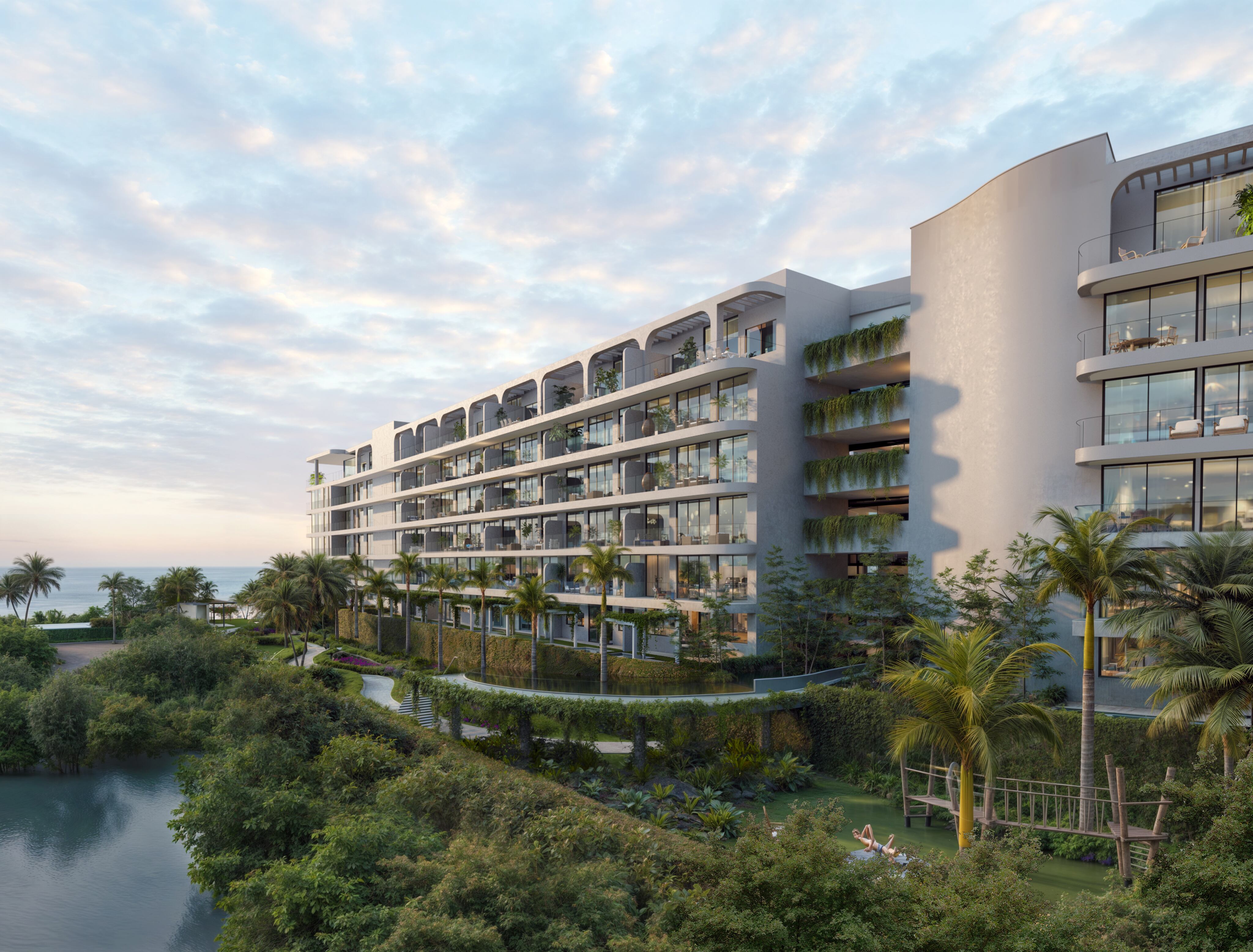 Este proyecto continúa con la expresión de la arquitectura biofílica de los condominios de la familia morros en Serena del Mar.