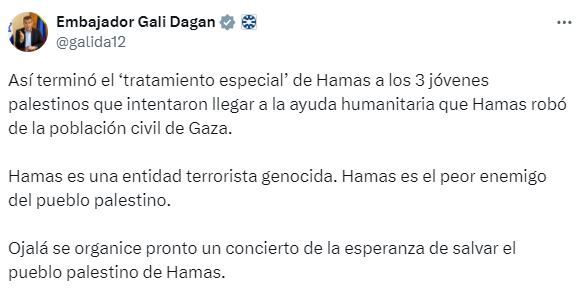 El embajador Gali Dagan sobre trato de Hamás al pueblo palestino.