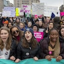 El turno para manifestarse este domingo fue para los sectores pro aborto en Estrados Unidos.