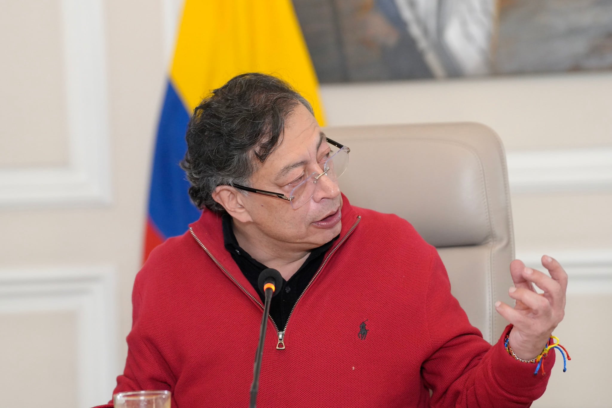 El presidente, Gustavo Petro, el 21 de abril de 2026 en la Casa de Nariño, en Bogotá