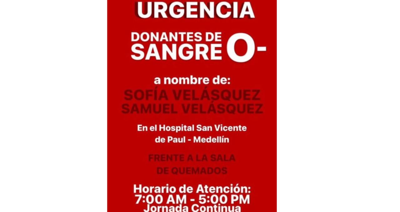 Imagen que circuló en las redes sociales para donar sangre a favor de los afectados.