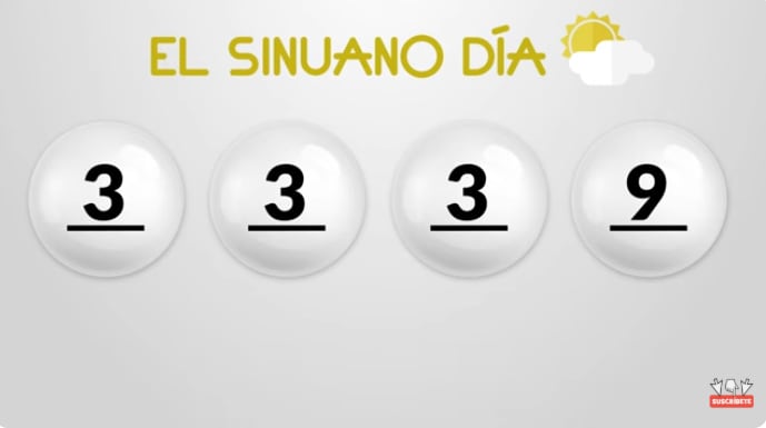 Resultados del sorteo 12485 de la Lotería El Sinuano Día.