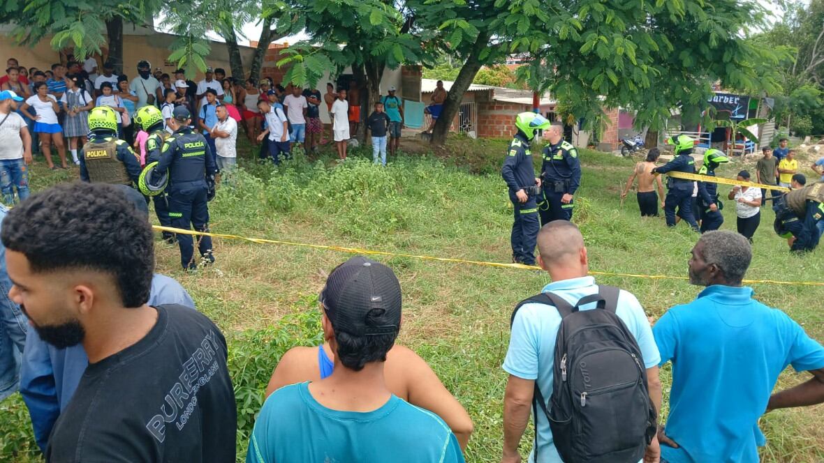 Sitio donde hallaron la cabeza humana en el sur de Barranquilla.