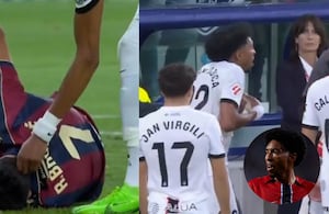 Johan Mojica y la expulsión que sufrió en el último partido de la temporada.