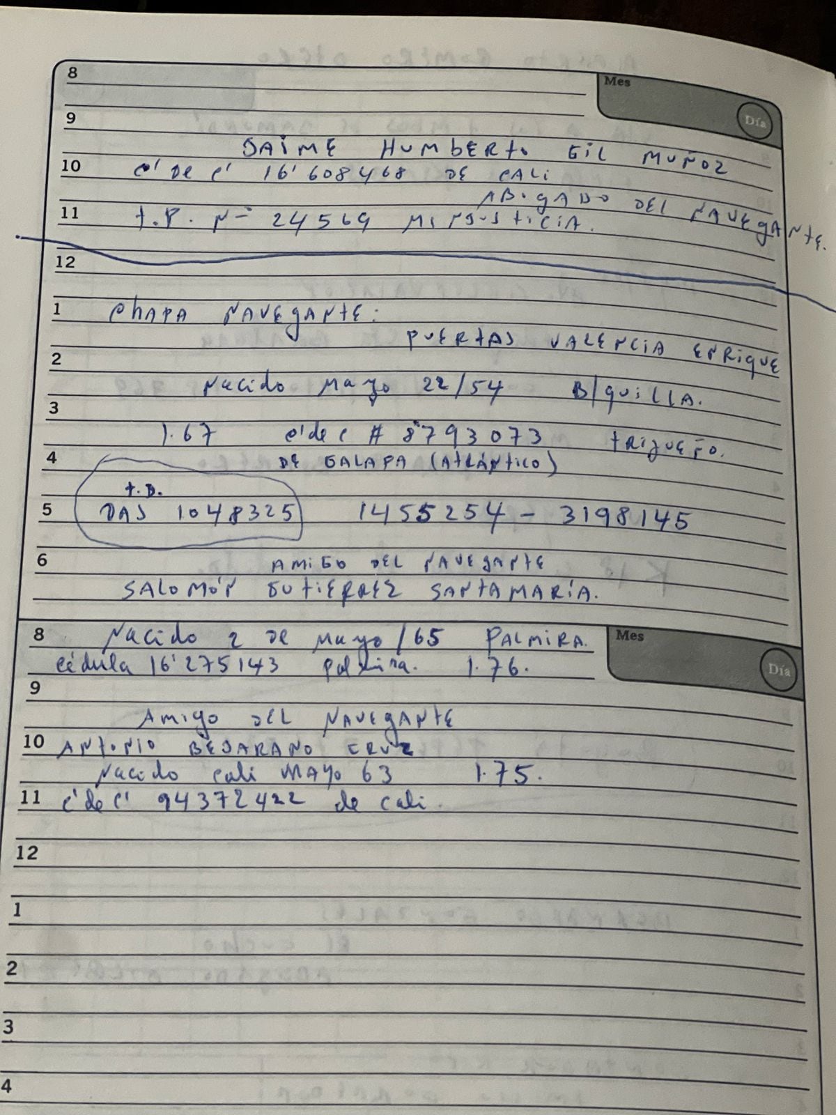 Libreta de Pablo Escobar