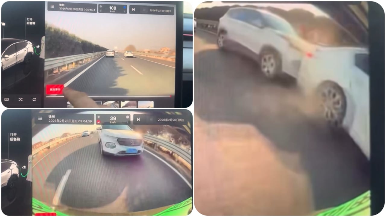 Evidentemente, los ocupantes del auto salvaron su vida.
