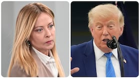 La primera ministra italiana, Giorgia Meloni, y el presidente de Estados Unidos, Donald Trump.