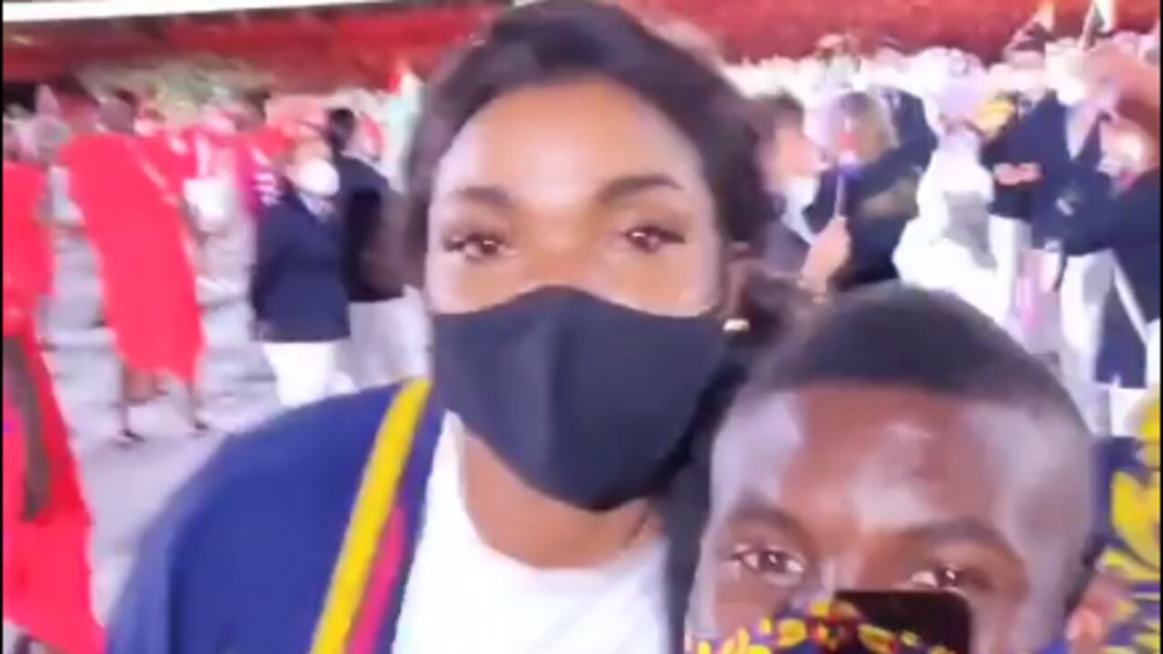 Caterine Ibargüen y Yuberjen Martínez