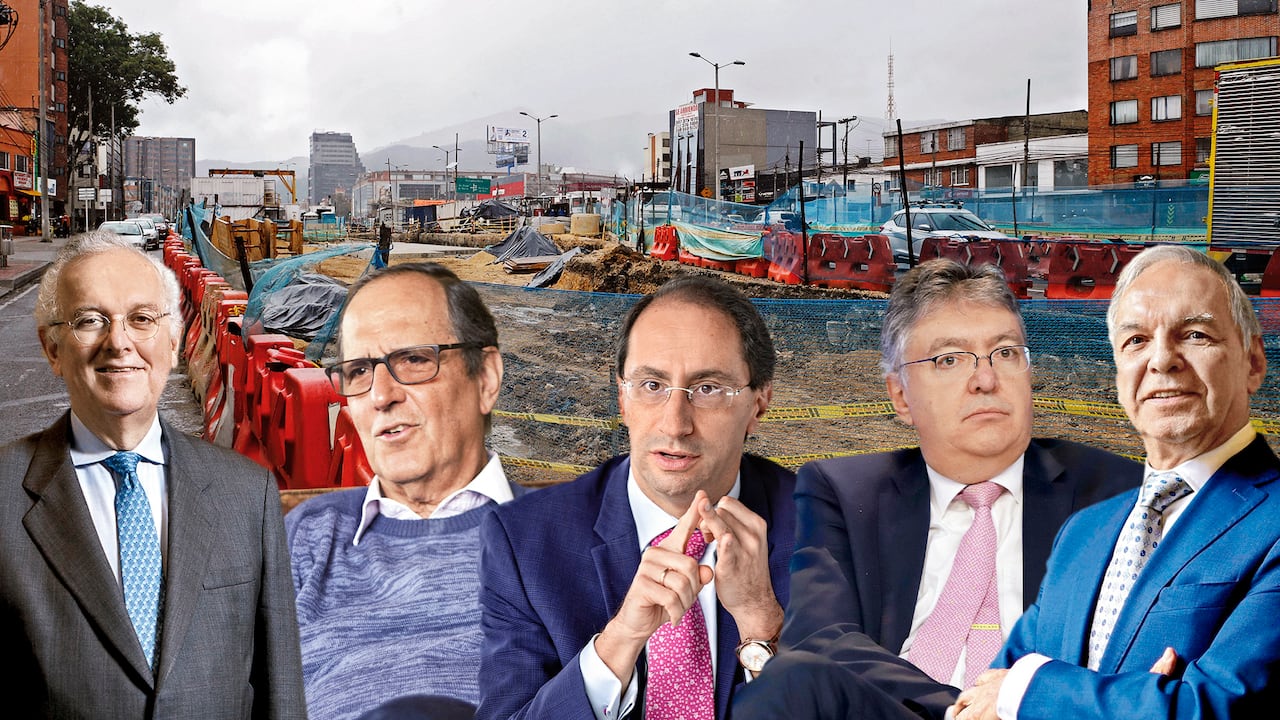 Los exministros de Hacienda José Antonio Ocampo, Juan Camilo Restrepo, José Manuel Restrepo y Mauricio Cárdenas y el actual ministro de esa cartera, Ricardo Bonilla.
